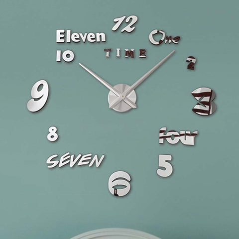 Simple Creative Clock Wall Sticker Diy Wall Clock