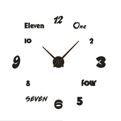 Simple Creative Clock Wall Sticker Diy Wall Clock